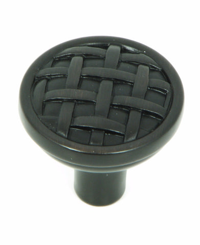 CP28-OB   Oil Rubbed Bronze Basket Weave Cabinet Knob