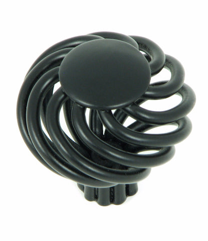 CP38-MB   The Matte Black Cornwall Birdcage Cabinet Knob