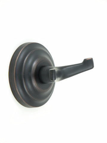 Oil rubbed bronze double hook outlet