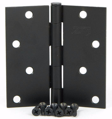 SMH40SQ-OB   4" Oil Rubbed Bronze Square Corner Door Hinge - (2 Pack)