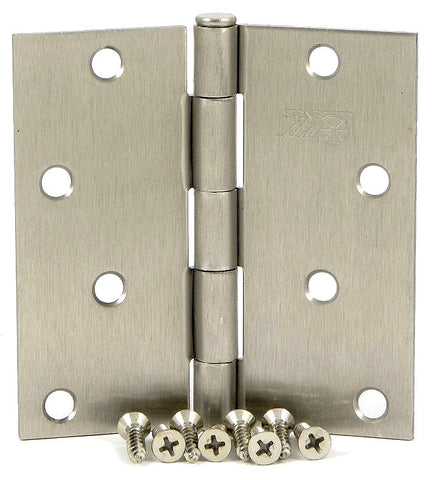 SMH40SQ-SN   4" Satin Nickel Square Corner Door Hinge - (2 Pack)